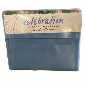 CELEBRATION Vintage Luxury 200 Percale Full Flat New Sheets